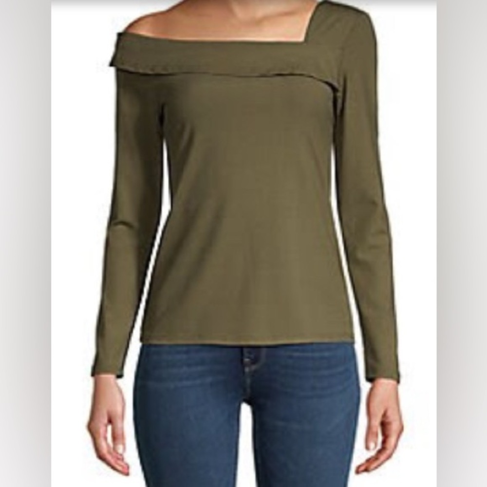 NWT Cooper & Ella
Long Sleeve Off the Shoulder Top
KALAMATA (Olive) Green 
XL